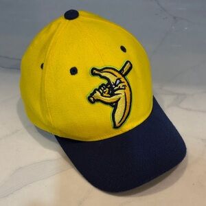 Youth XS Savannah Bananas Zephyr Yellow Baseball Hat with Navy Sweatband